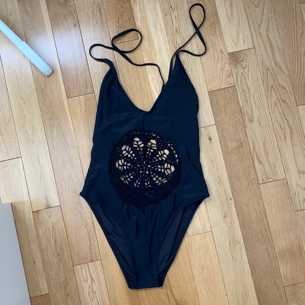 Cupshe high cut crochet one piece bathing suit